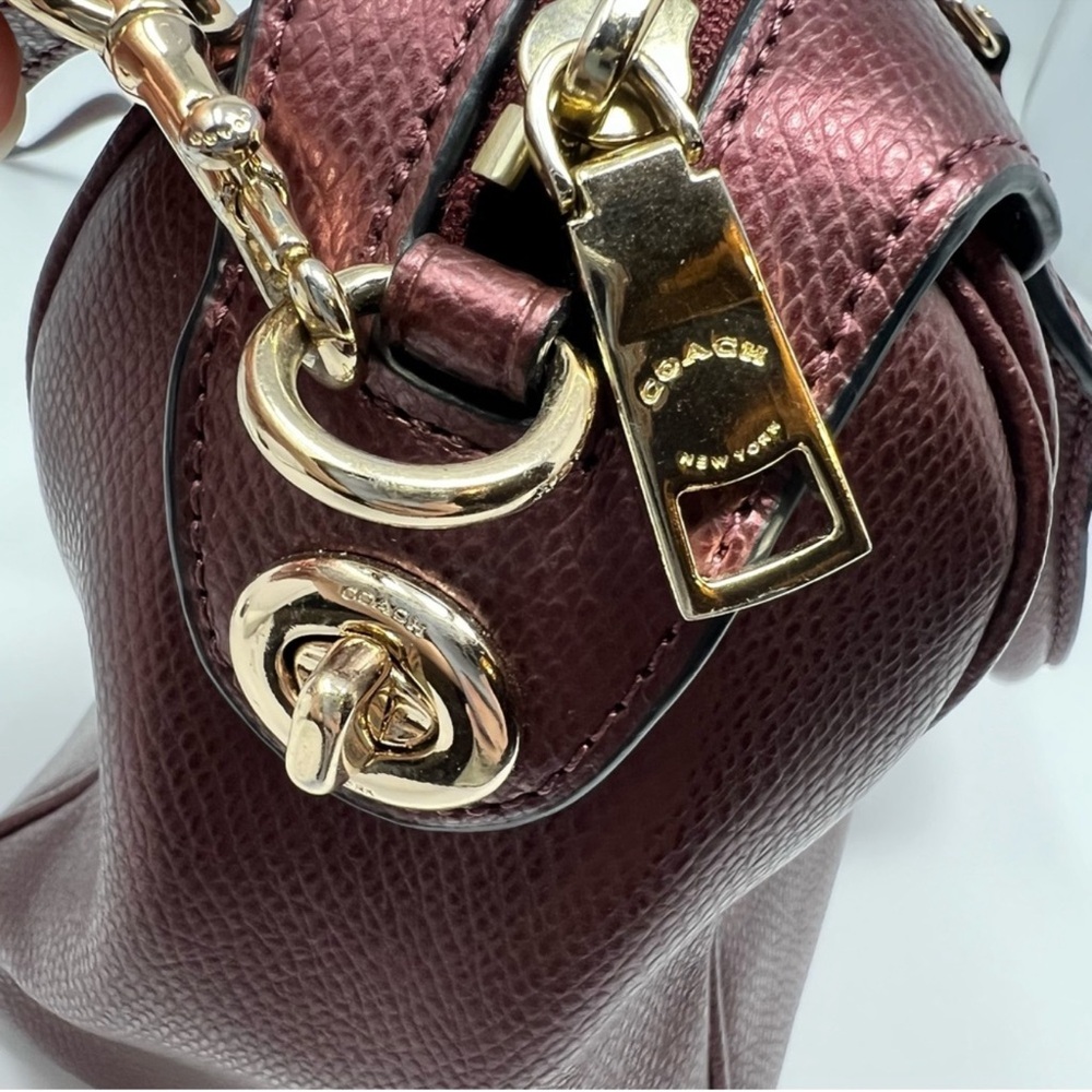 💗Coach Burgandy Leather Satchel with Adjustable Strap and small wallet 💗 - Picture 6 of 11